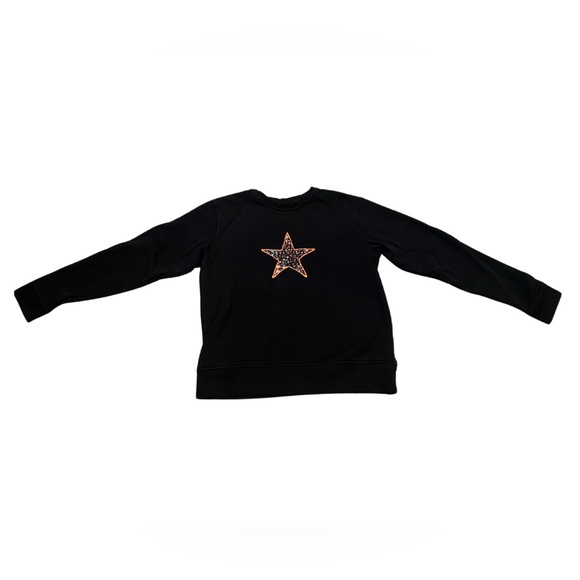 Saint + Sofia Tops - Saint + Sophia Star Embossed Organic Crewneck Sweatshirt | Black | US 6 (Small)